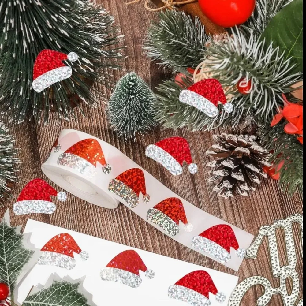 Christmas Red Santa Hat Stickers for The Holiday Season 50